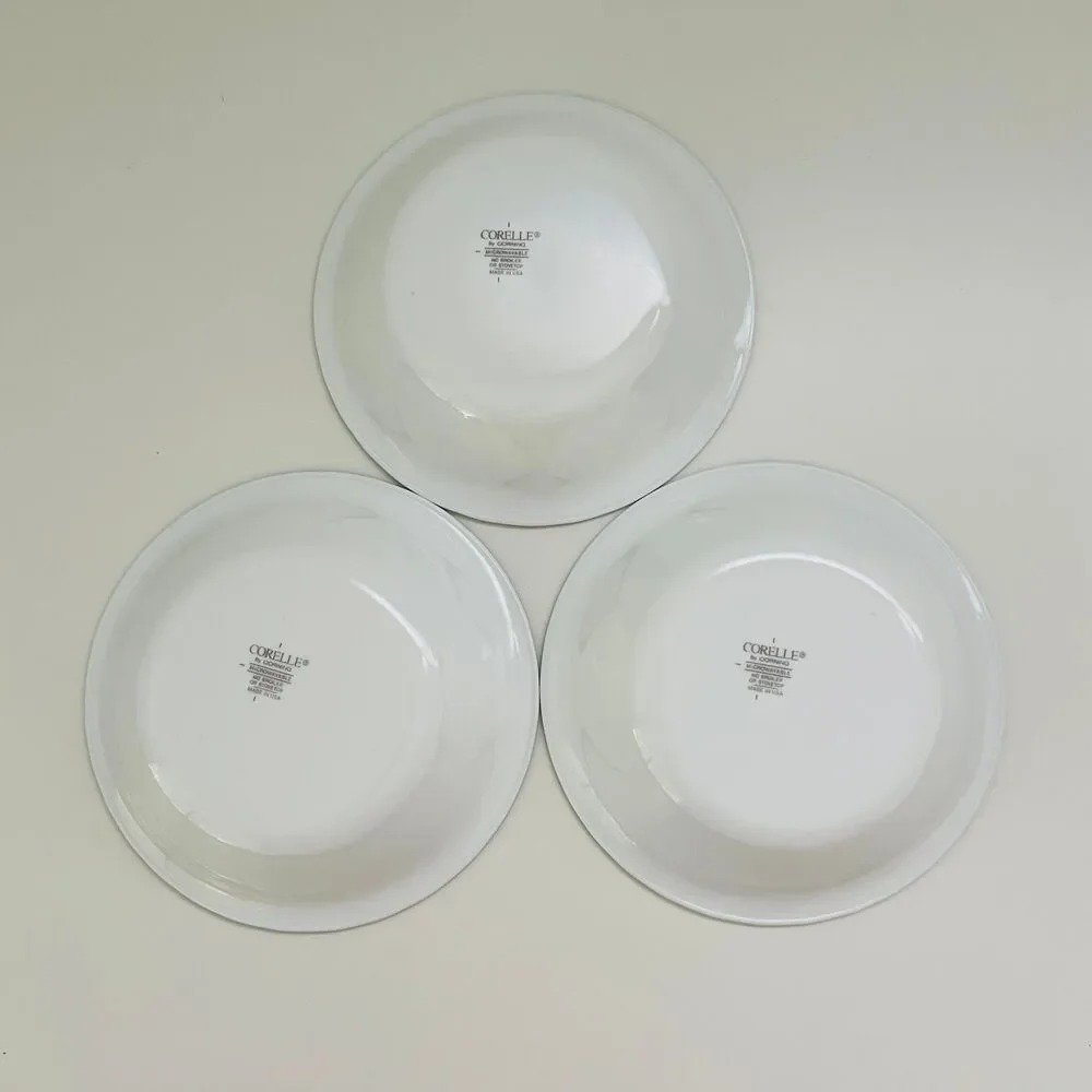CORELLE Callaway Ivy Swirl Green Trim 18 oz Cereal Soup Bowls, Set of 3